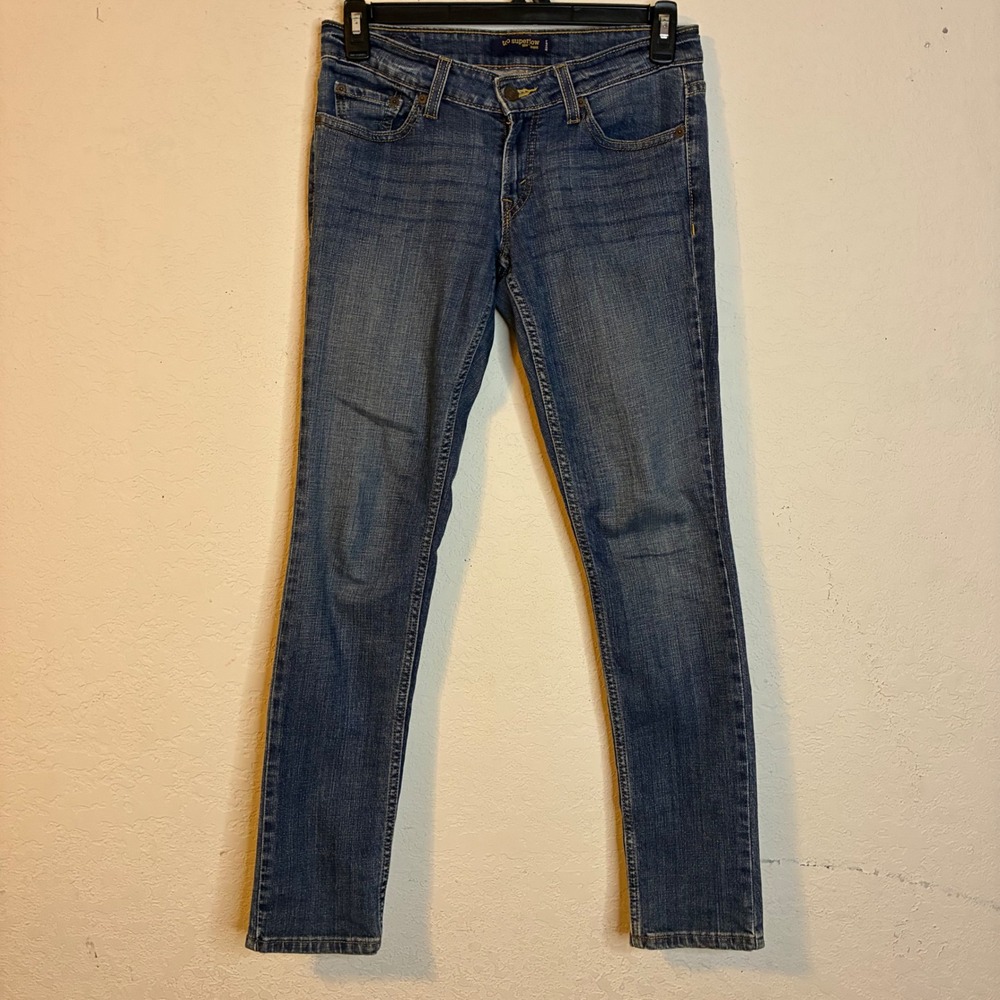 Levi's 524 Too Superlow Skinny Jeans Blue Medium Wash 7 Low Rise Street Denim